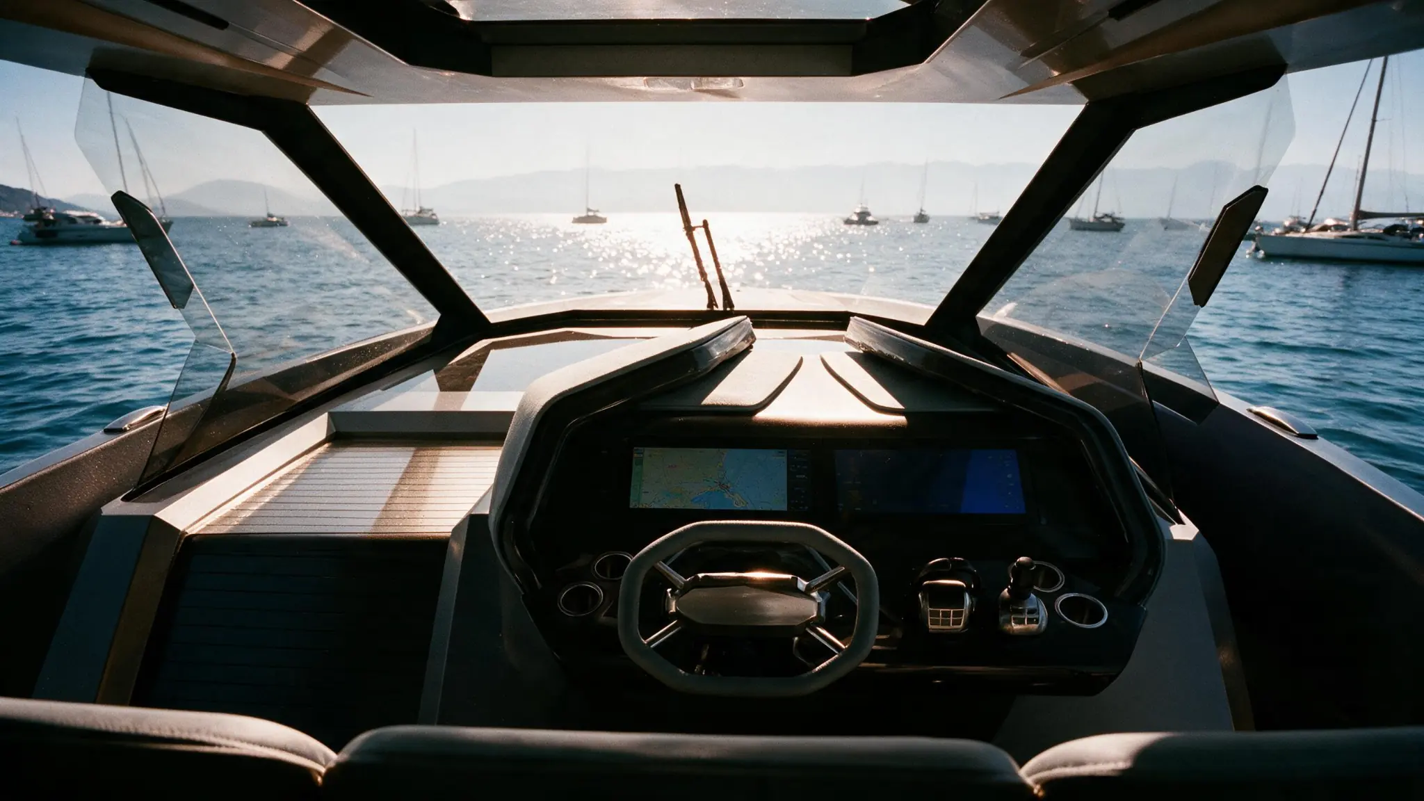 SANDES 46 underway at sunset